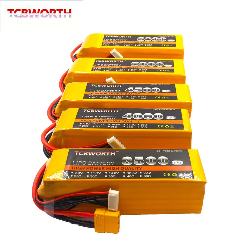 22.2V RC Airplane LiPo Battery 6S 3500mAh 4000mAh 4500mAh 5000mAh 5200mAh6000mAh 30C 40C 60C For RC Helicopter Drone Car 6S AKKU