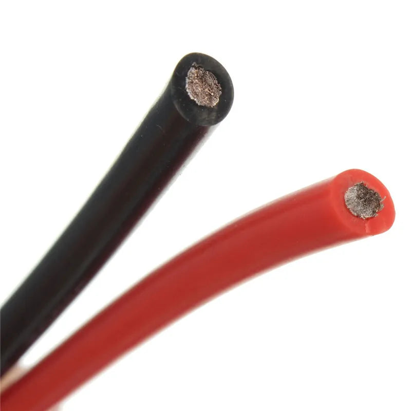 2M Two Wires 12/16/18/20/26/28/30AWG Silicone Wire SR Wire Flexible Stranded Copper Electrical Cables 1M black+1M red For RC