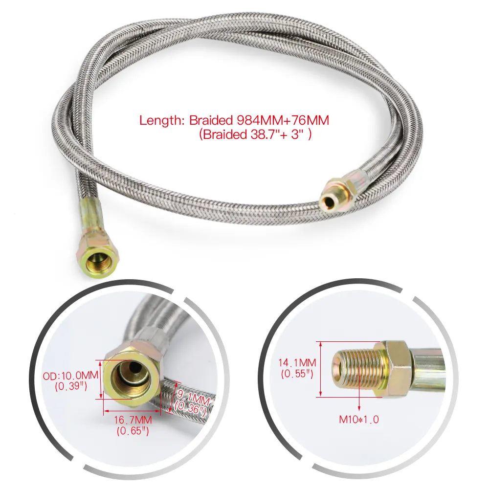 WLR RACING - T3 T4 T3/T4 T04E T70 T66 T67 GT35 T3/60-1 GT45 Turbo Oil Feed Line 1/8 NPT 4AN WLR-TOL11