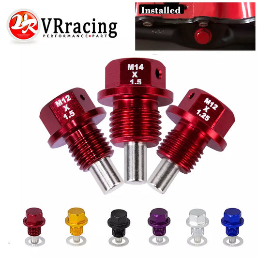 VR - M12x1.5 M12x1.25 M14x1.5 Magnetic Oil Drain Plug &Oil Drain Sump Nut (A lot of colors available) ODP12125/1215/1415