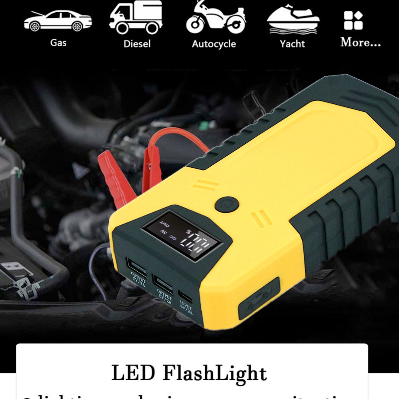 GKFLY New Arrival Car Jump Starter Power Bank Starting Device Diesel Petrol Car Battery Charger For Car Battery Booster Buster