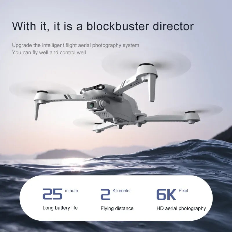 F10 Drone 4K HD Dual Camera GPS 5G WiFi Fold Quadcopter FPV Real-time Transmission RC Distance 2KM Professional Drones