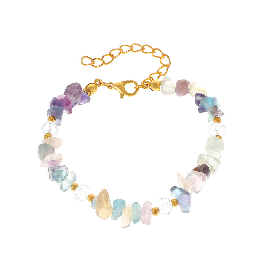 Women's Natural Crystal Shaped Gravel Bracelet