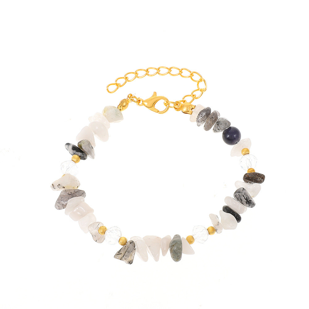 Women's Natural Crystal Shaped Gravel Bracelet