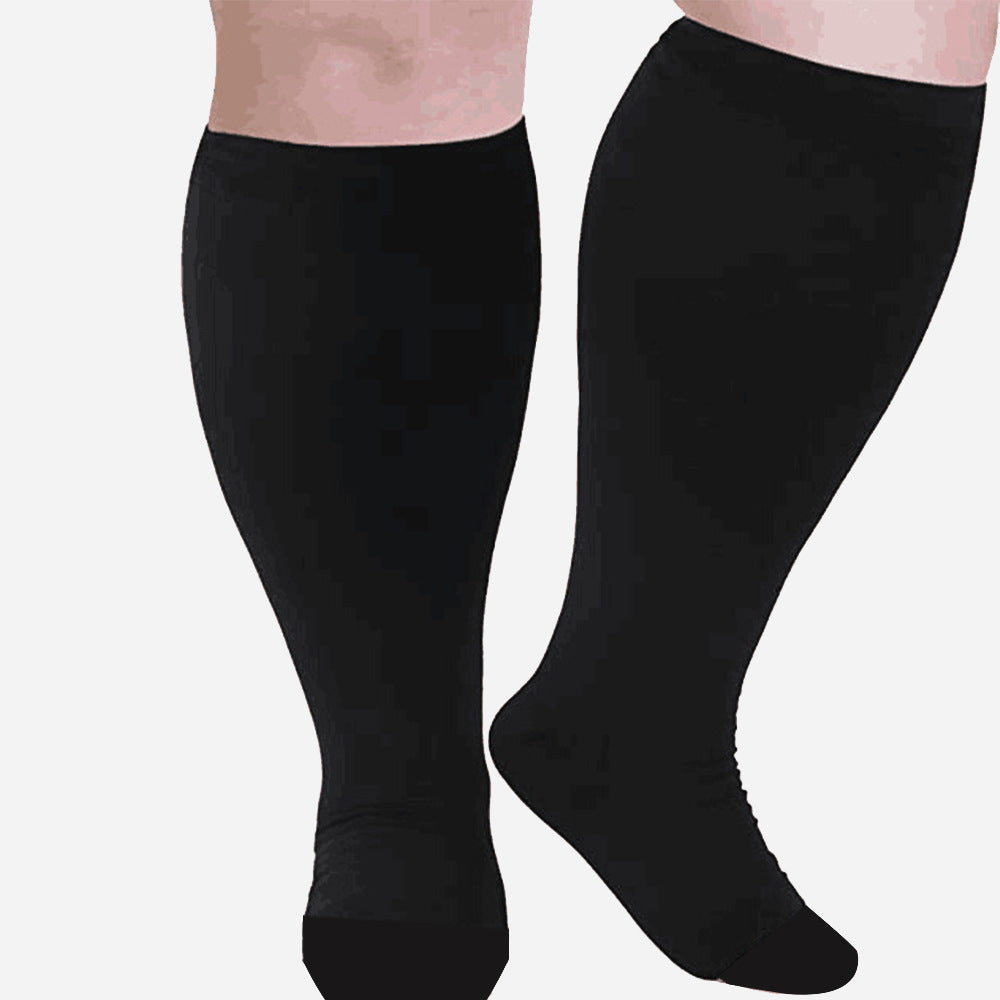 Plus Size Compression Socks Men's And Women's Pressure Socks High Elasticity Fat Socks Sports Fitness Printing Running Socks