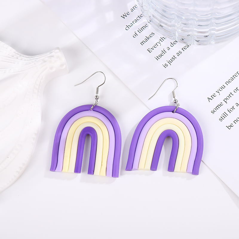 Polymer Clay Rainbow Earrings Eardrops