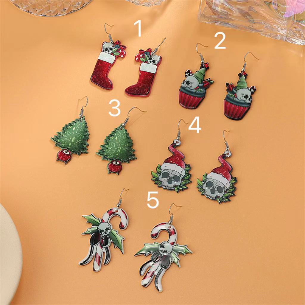 Christmas Acrylic Earrings Santa Claus