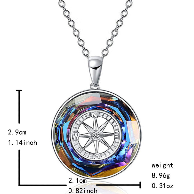 Fashion Compass Necklace Men Women Hip Hop