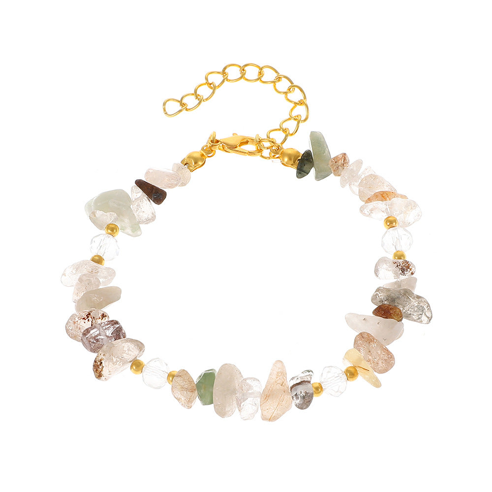 Women's Natural Crystal Shaped Gravel Bracelet