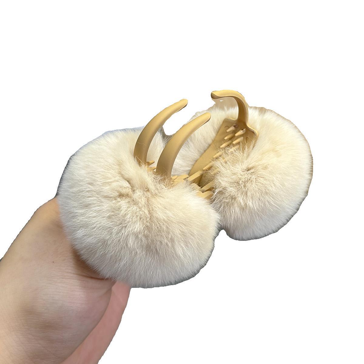 Real Rex Rabbit Hair Plush Hair Accessories