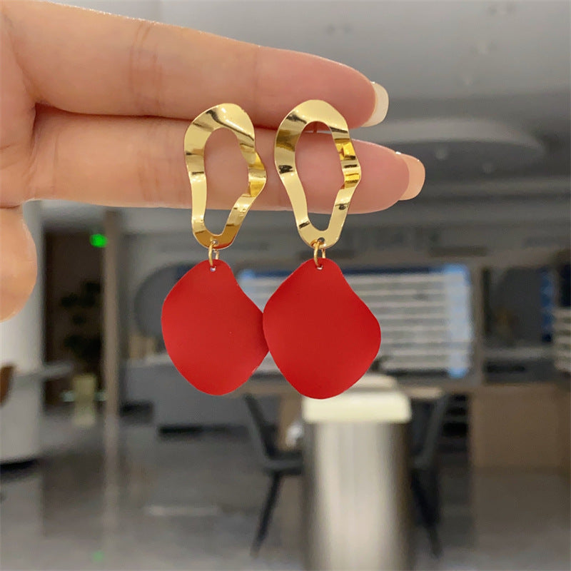 Geometric Paint Irregular Metal Alloy Earrings