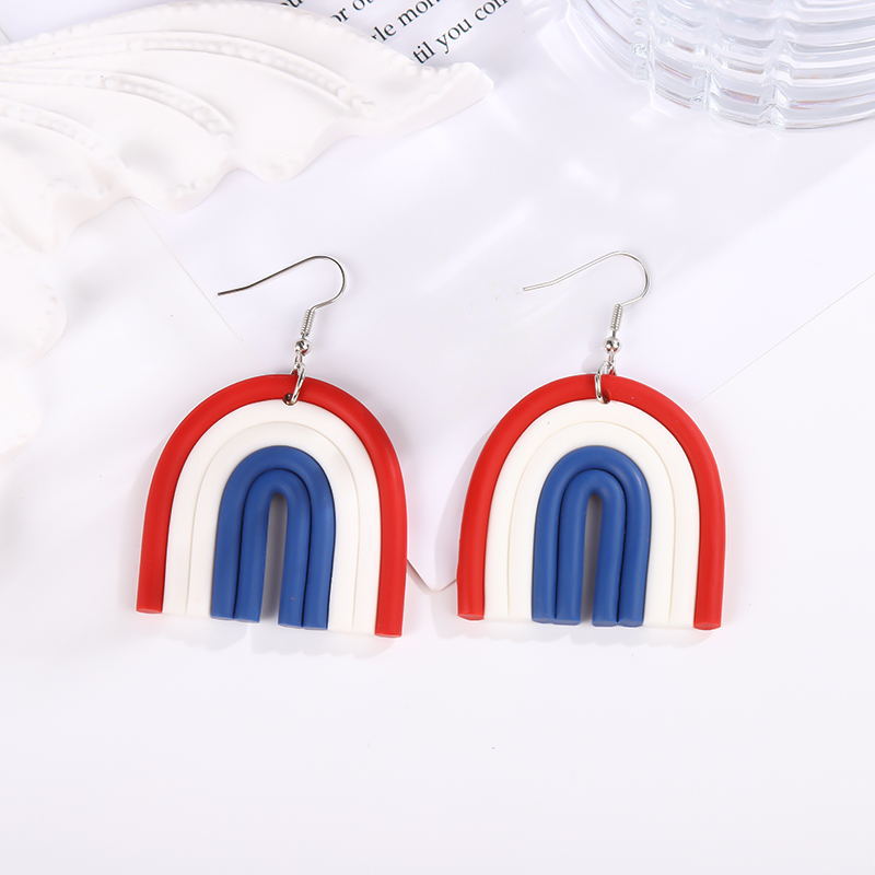 Polymer Clay Rainbow Earrings Eardrops