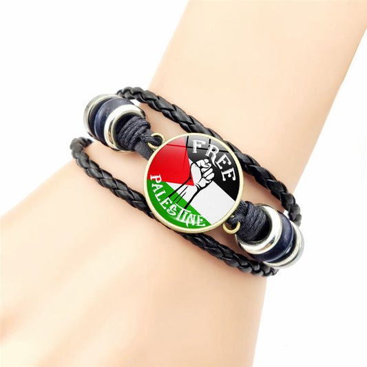 Flag Vintage Leather Bracelet Ornament All-match