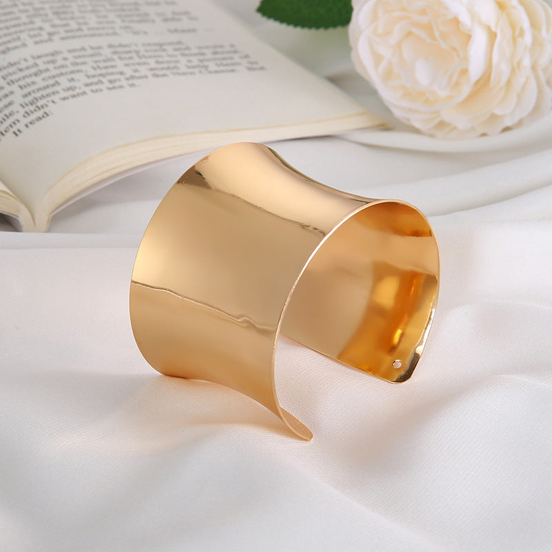 Fashion Outer Concave Inner Convex Exquisite Polished Metal Bracelet