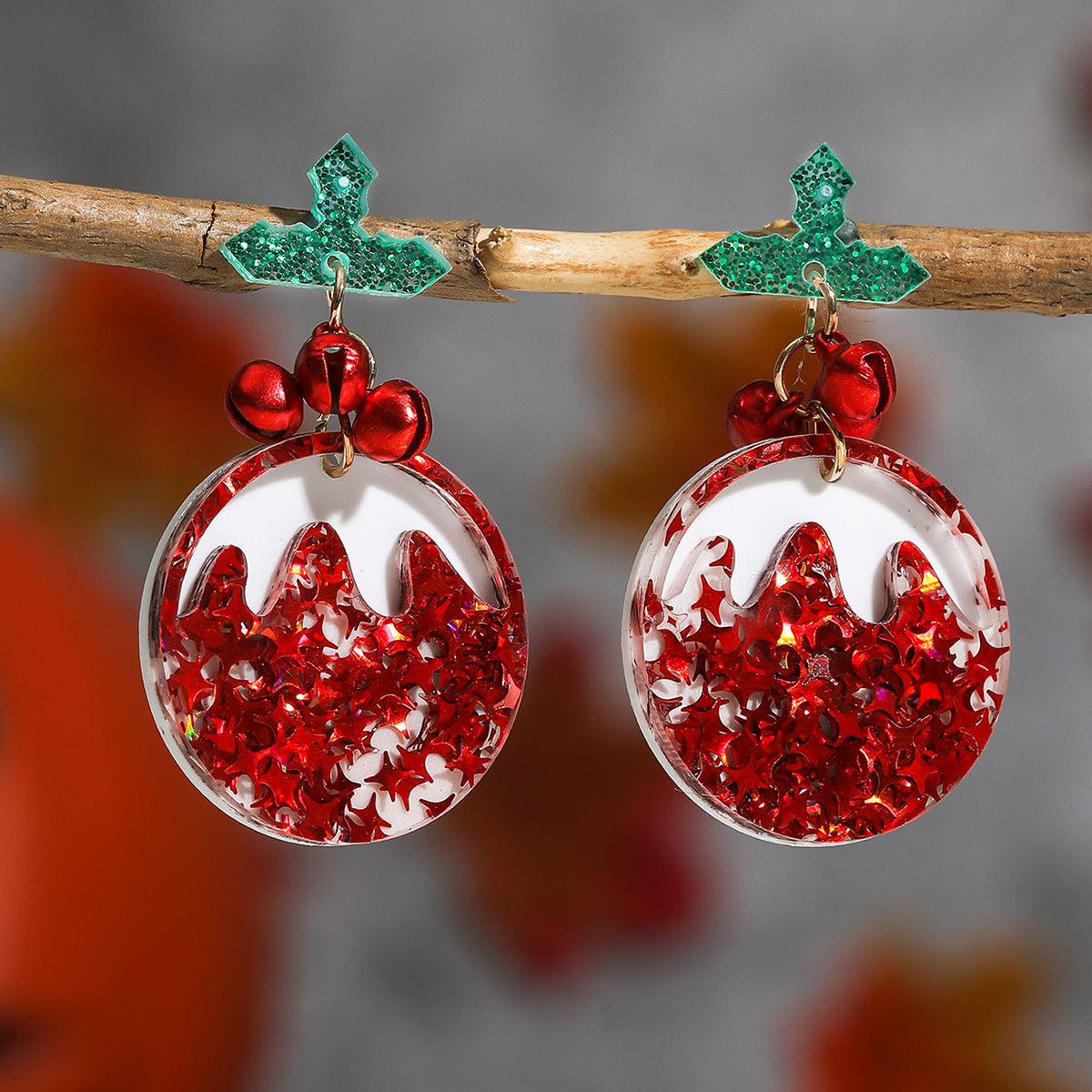 Christmas Sweet Cartoon Design Bell Earrings