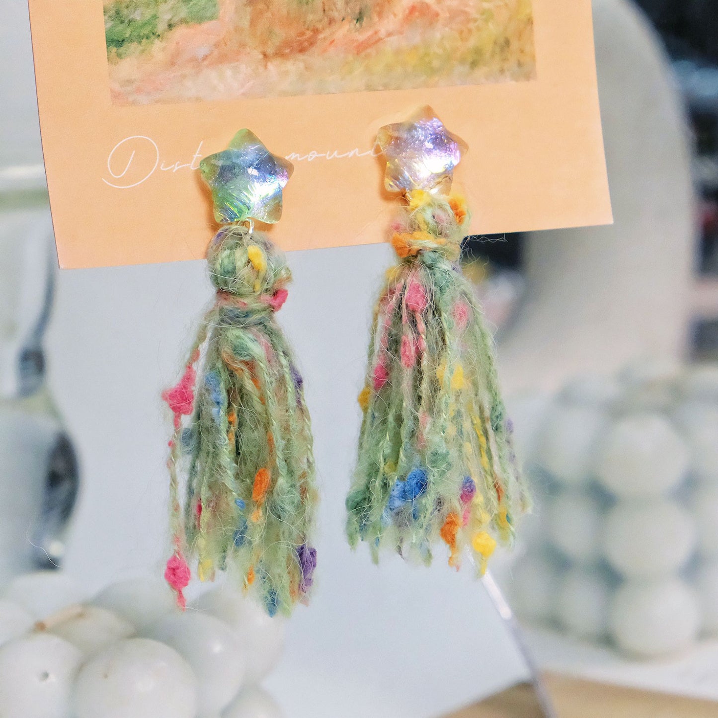 Hand Woven Color Ethnic Style Earrings