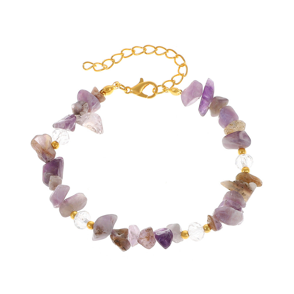 Women's Natural Crystal Shaped Gravel Bracelet