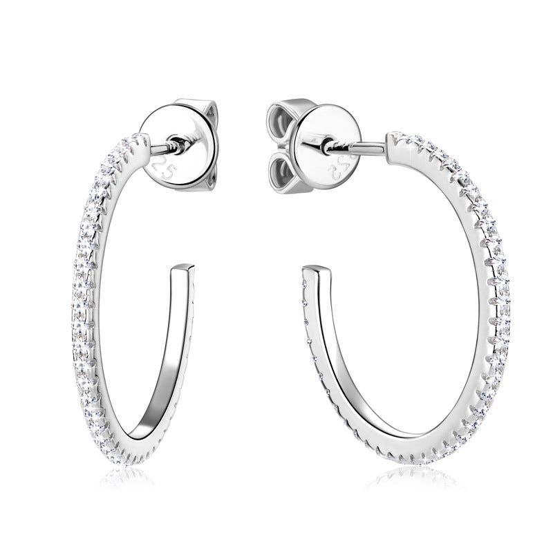 Women's Half-open Moissanite Earrings Straight Row