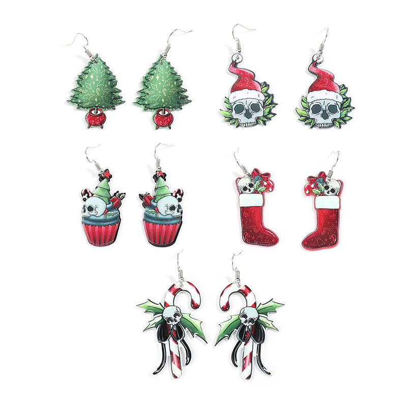 Christmas Acrylic Earrings Santa Claus