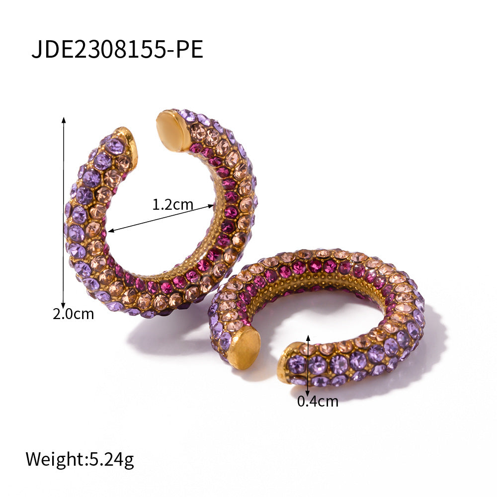 Stainless Steel Diamond Ear Clip Creative