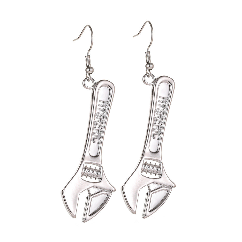 Exaggerated And Personalized Small Wrench Earrings Couple Retro Simple Hip Hop