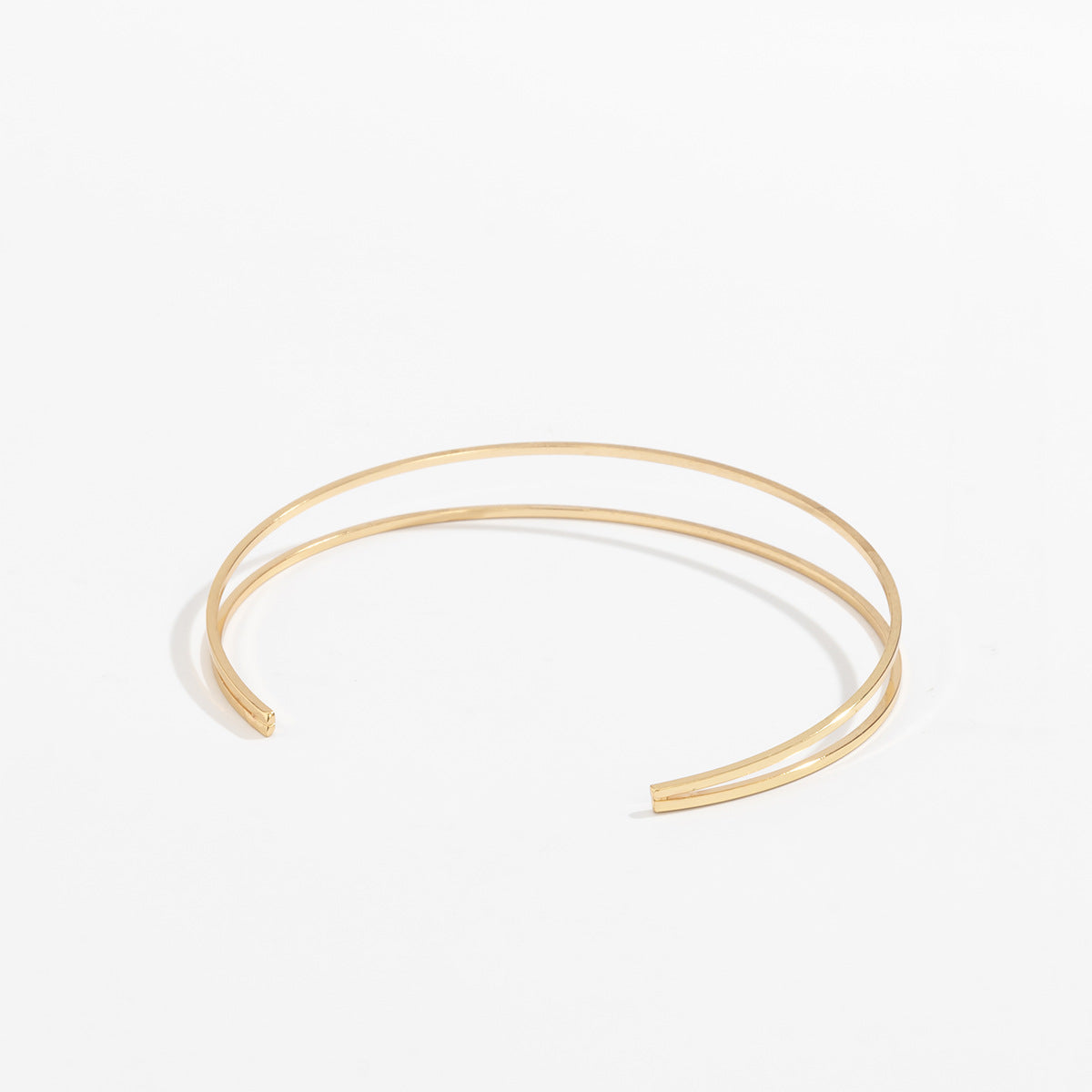 Simple Geometric Hollow Line Double Ring Cold Wind Bracelet