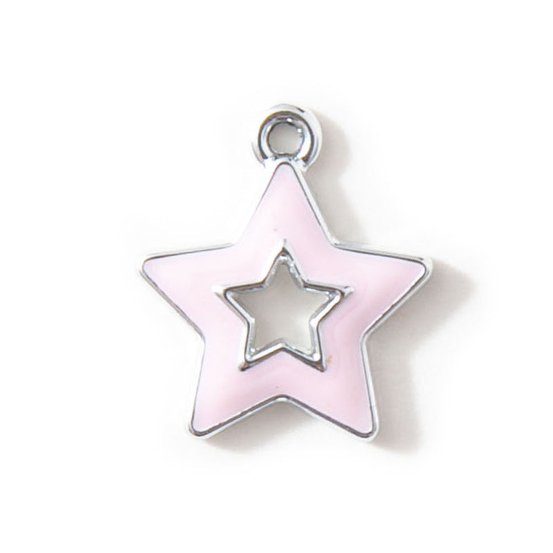 Five-pointed Star Hollow Pendant Bracelet Female Keychain Pendant Alloy Drop Oil Ornament