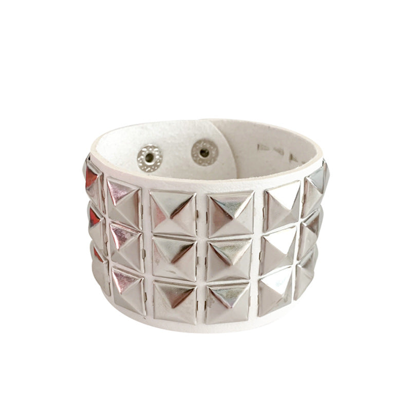 Three-row Rivet Square Bracelet