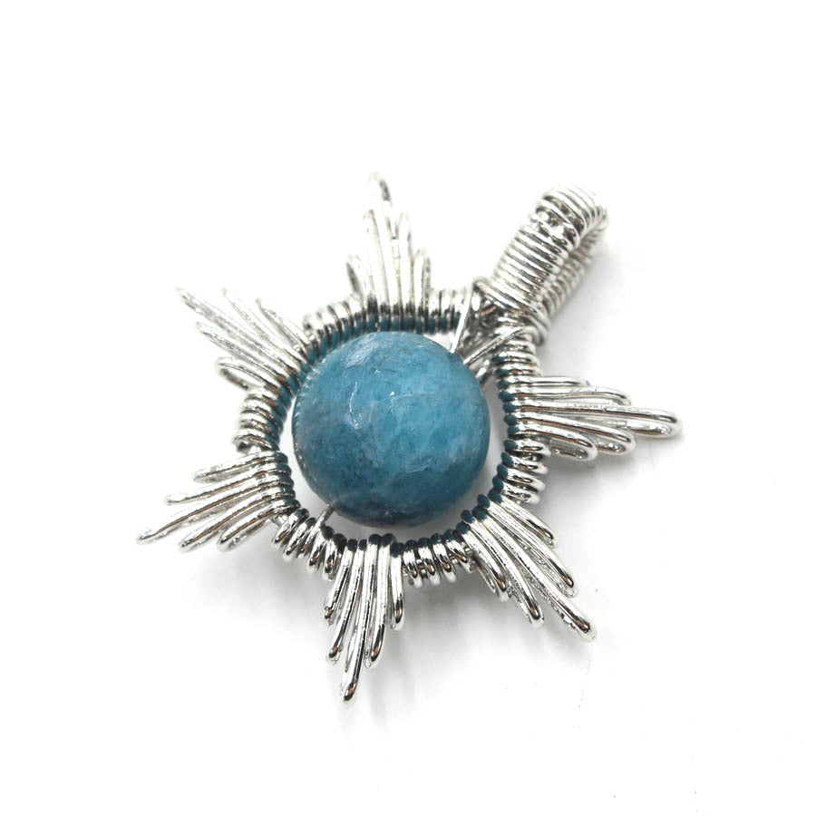 Crystal Round Beads Sun Moon Pendant Hand-woven