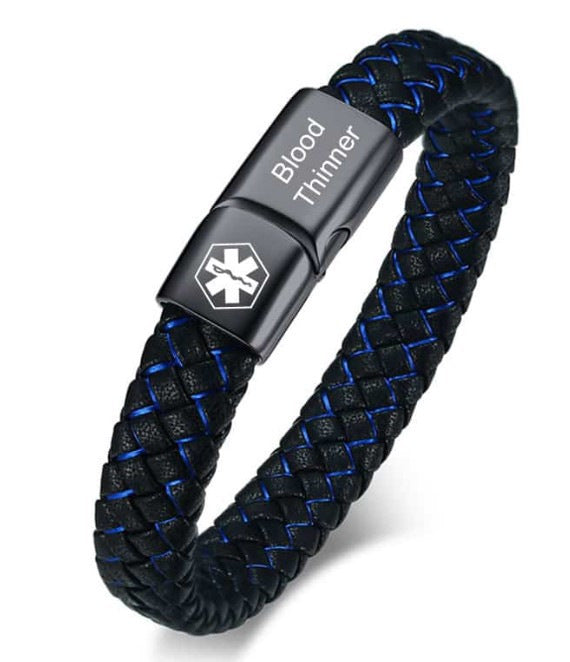 Men's Titanium Steel Magnetic Buckle Leather Rope