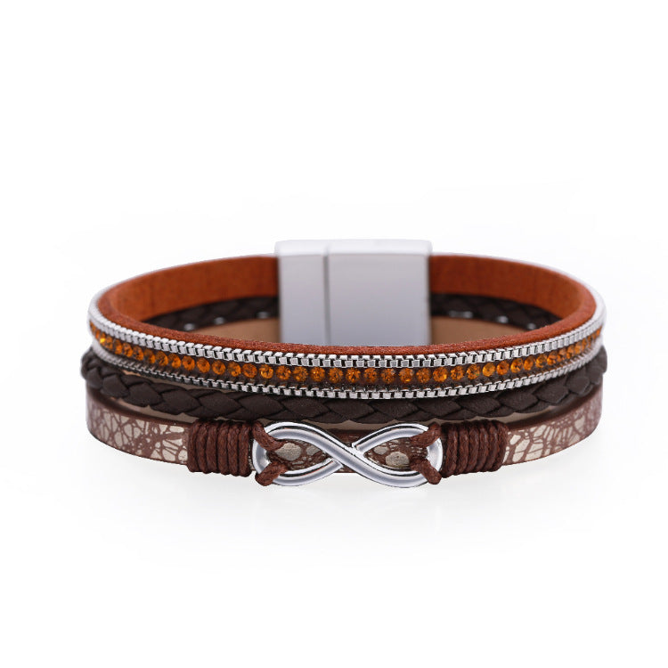 Fashion Personality Three-layer Leather Bracelet