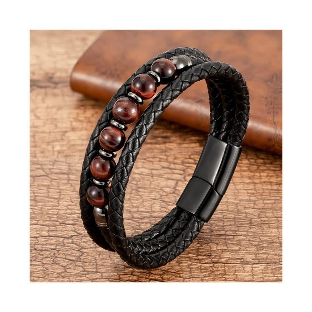 New Men's Three-layer Leather Bracelet