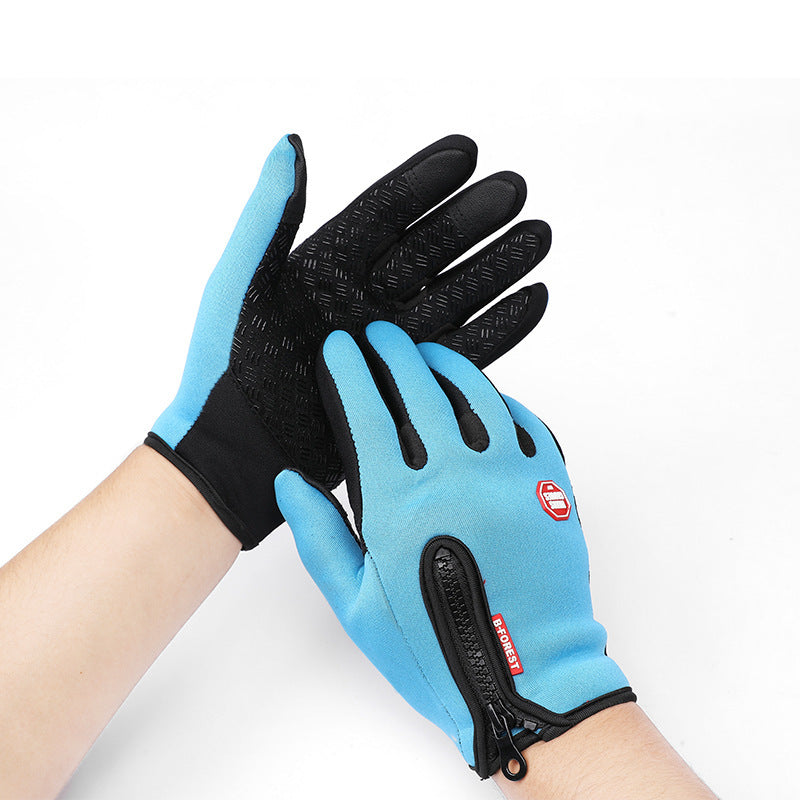 Winter Gloves Touch Screen Riding Motorcycle Sliding Waterproof Sports Gloves With Fleece