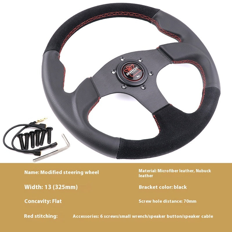 13 Inch BRIDE Microfiber Leather Car Modified Steering Wheel