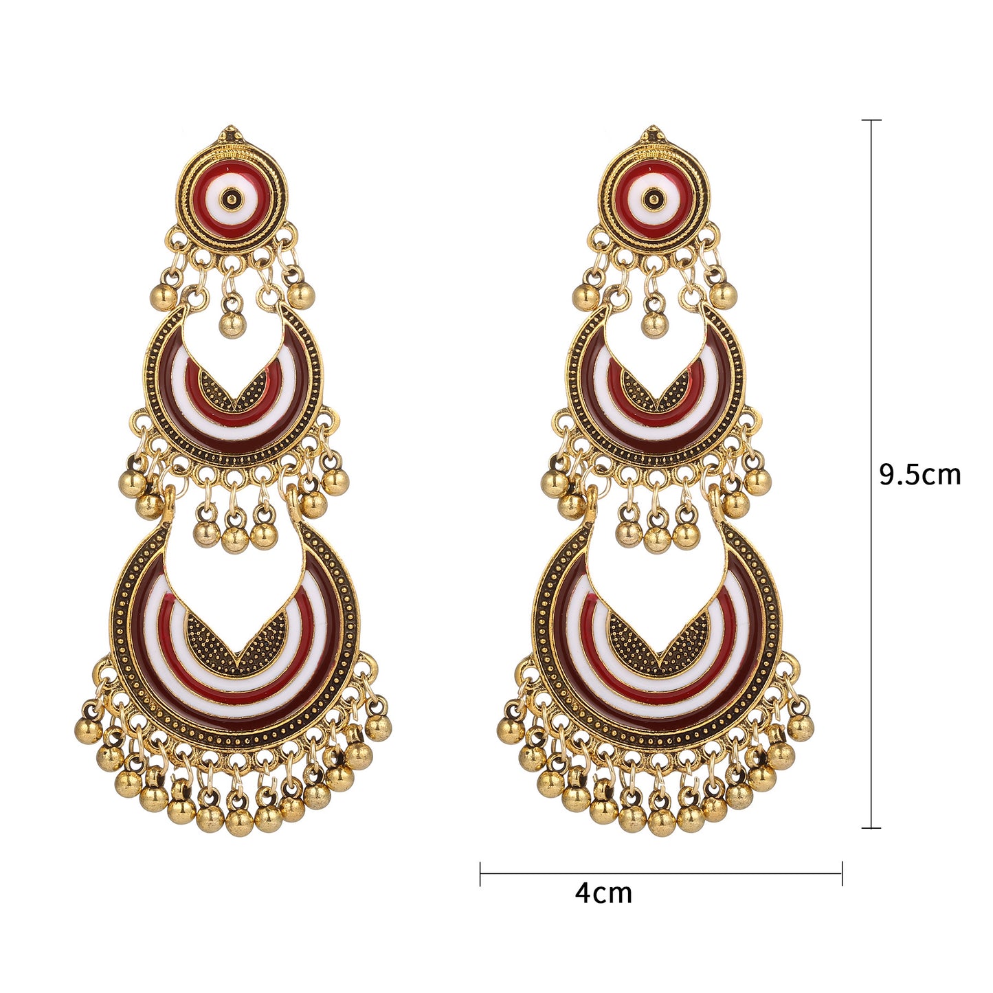 Earrings Alloy Pendant Indian Bell Bead Ear Pendants