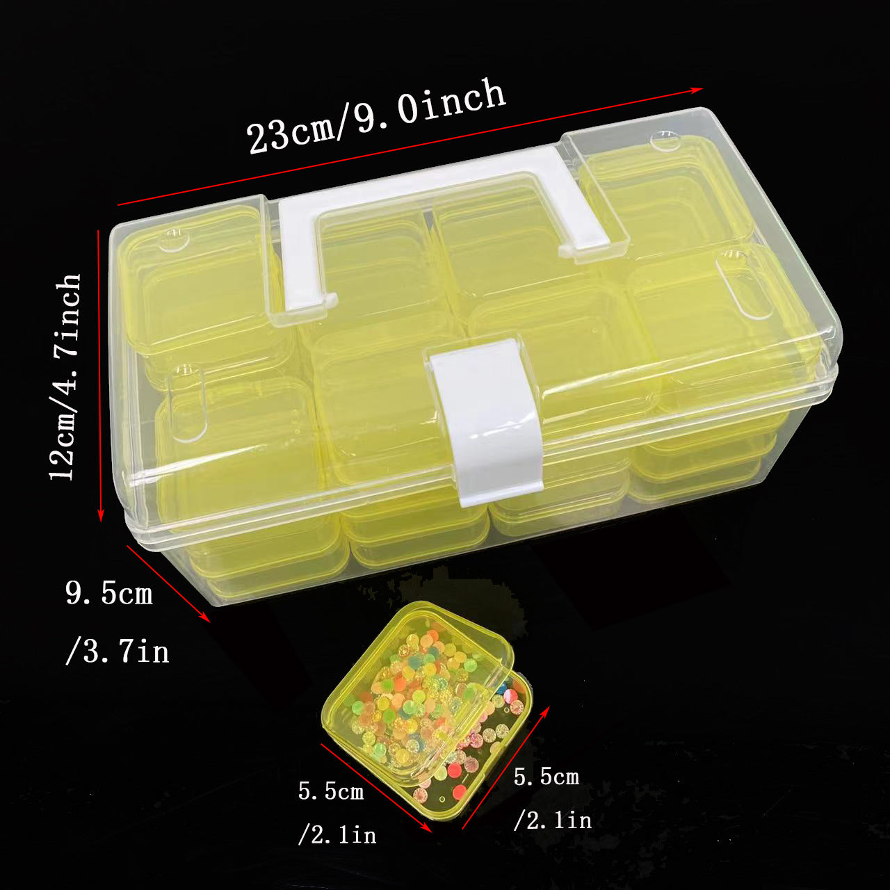 32-grid Transparent Plastic Storage Box Large Capacity Portable