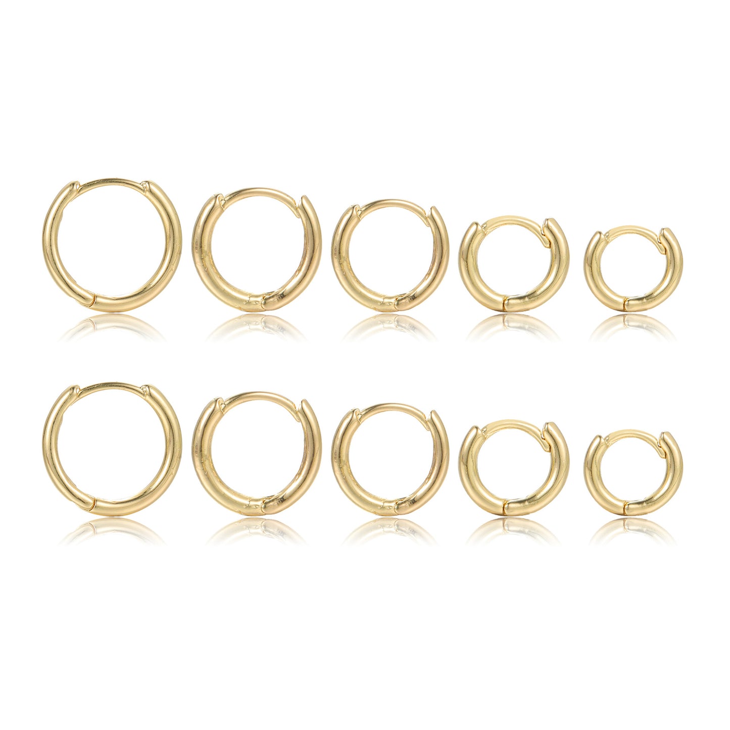 Simple Golden Fashion Personalized Metal Element Earrings Suit