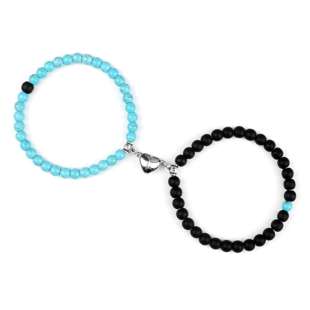 6mm Turquoise Couple Bracelet Weathering Magnetic Induction