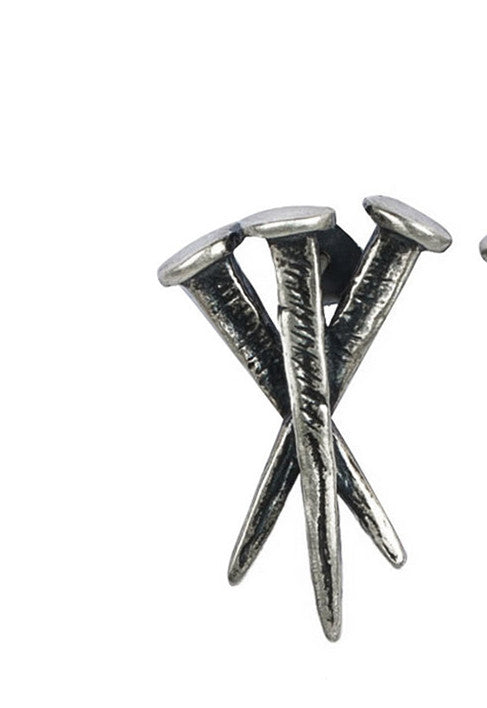 S925 Sterling Silver Nail Stud Earrings Ornament