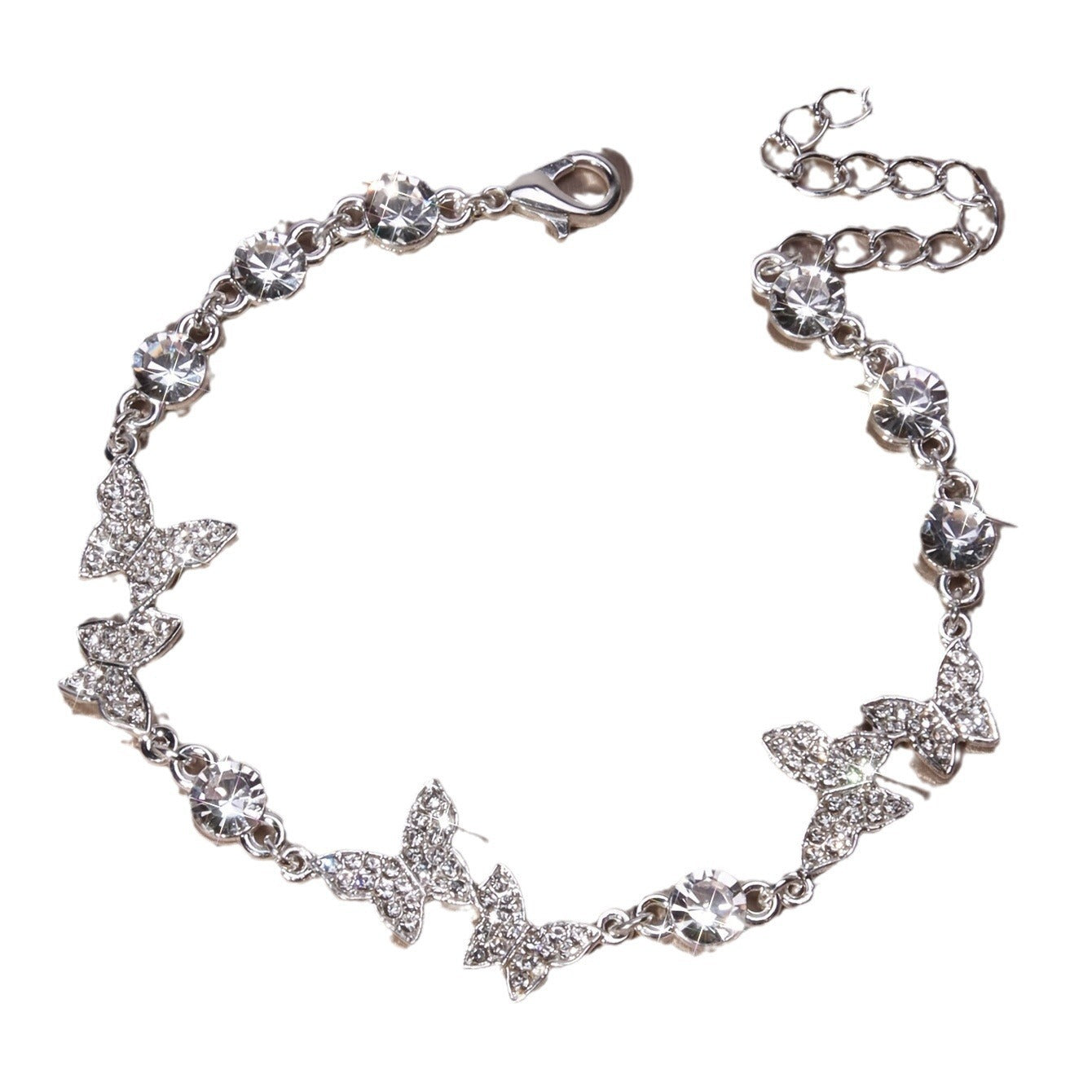 Simple Grace Personality Pull Adjustable Zircon Butterfly Bracelet