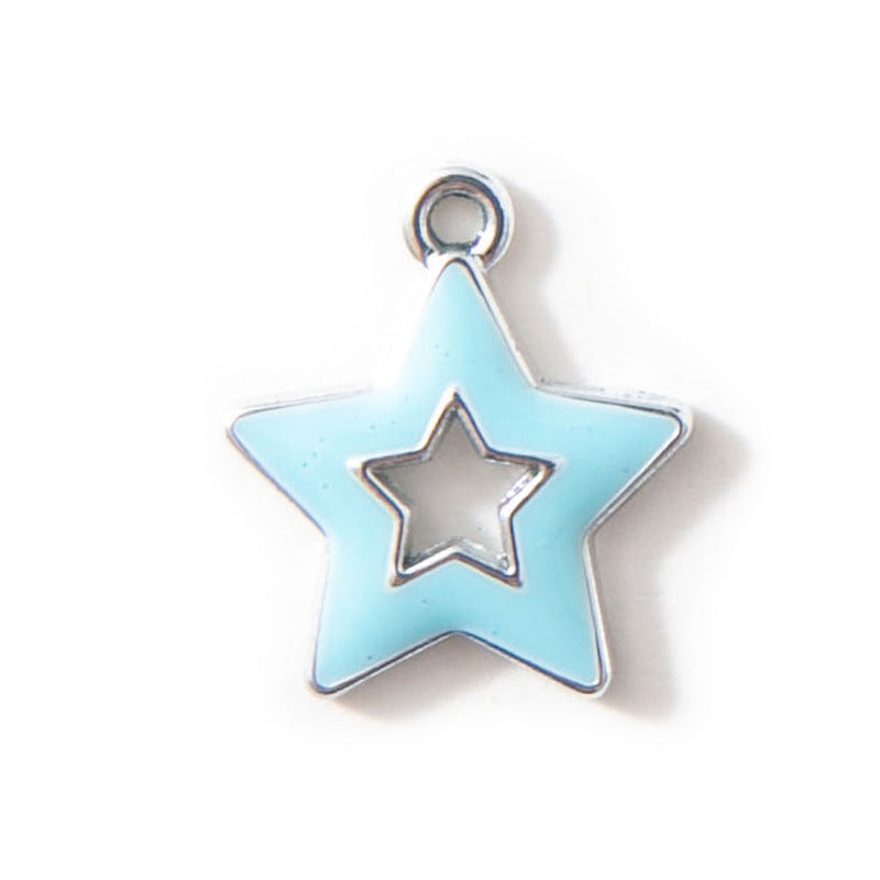 Five-pointed Star Hollow Pendant Bracelet Female Keychain Pendant Alloy Drop Oil Ornament