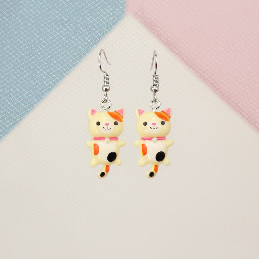 Cartoon Animal Long Tail Dogs And Cats Earrings For Women