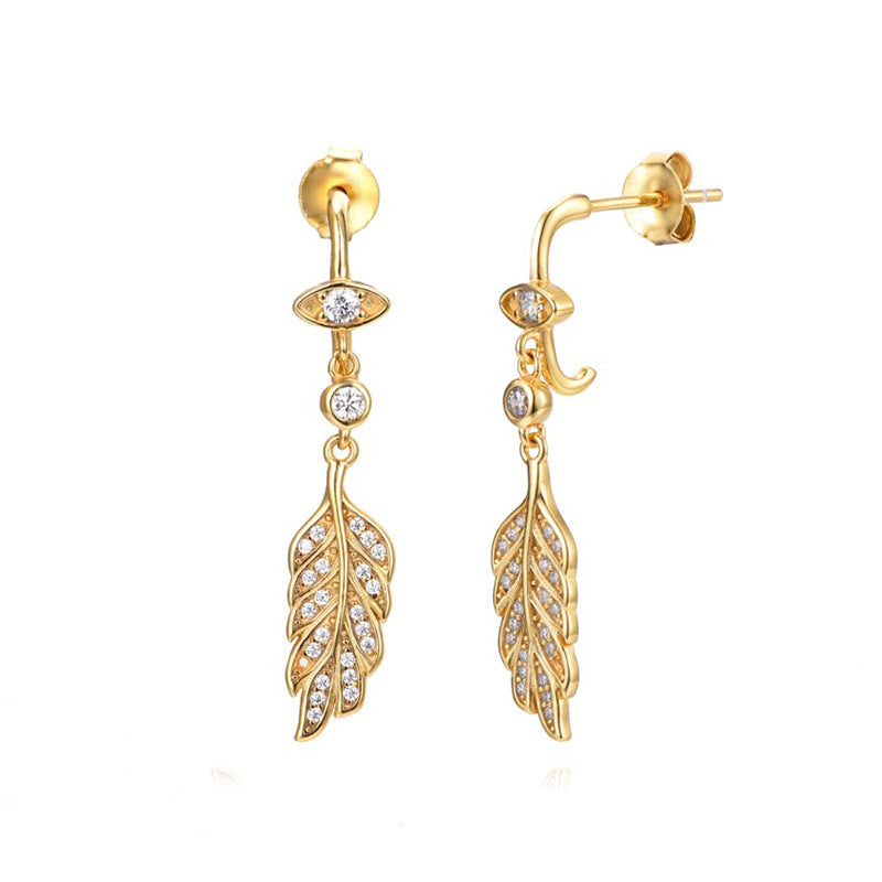 Diamond Inlaid Zircon Butterfly Integrated Earrings