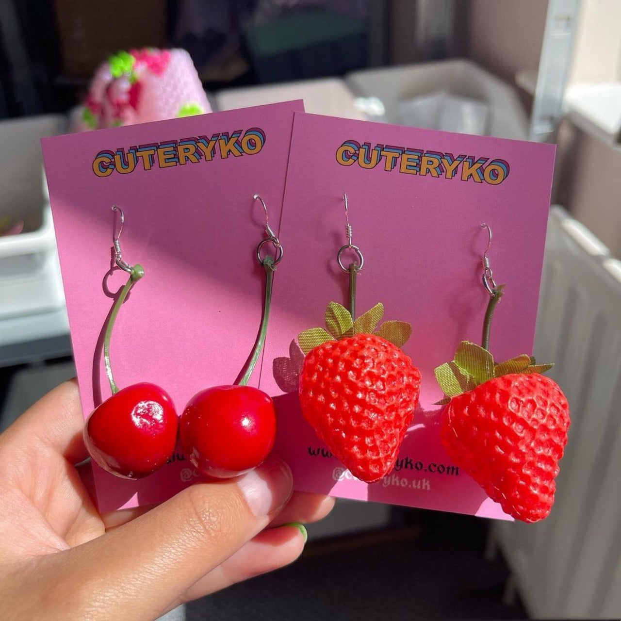 Red Cherry Fruit Earrings Female