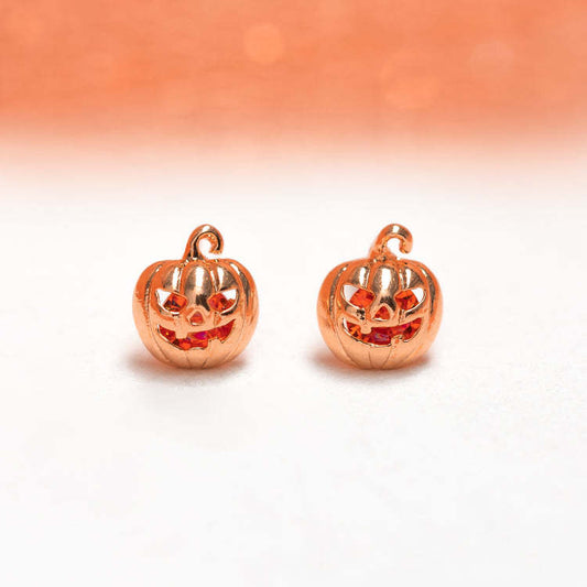 Pumpkin Lantern Ear Studs Red