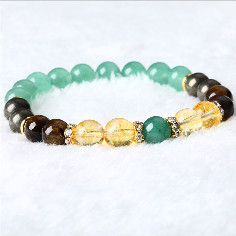 Women's Fashion Tigereye Green Aventurine Citrine Bracelet