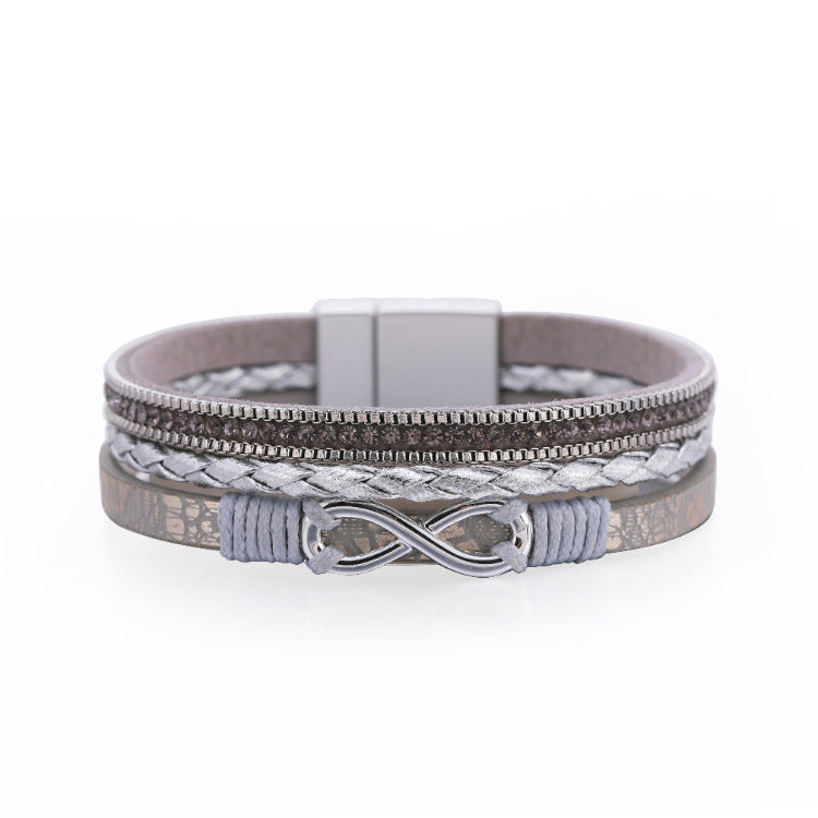 Fashion Personality Three-layer Leather Bracelet