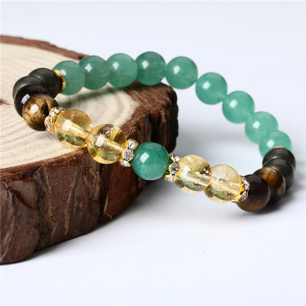 Women's Fashion Tigereye Green Aventurine Citrine Bracelet