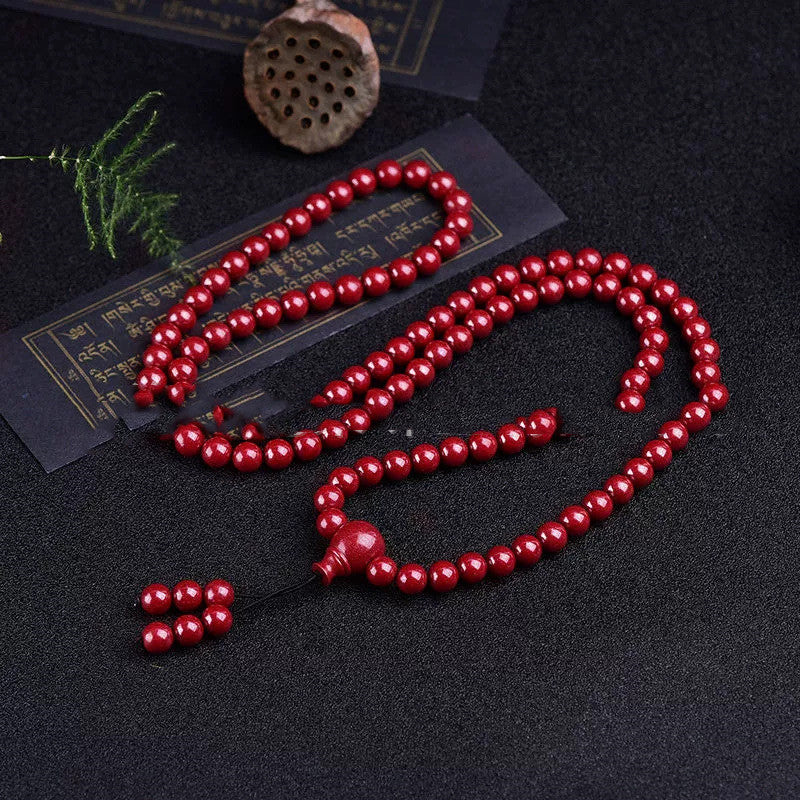 Cinnabar 108 Beads Bracelet Multi-ring Multi-layer