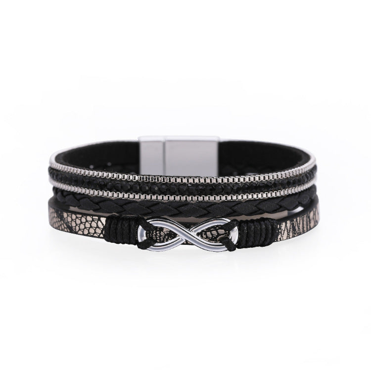 Fashion Personality Three-layer Leather Bracelet